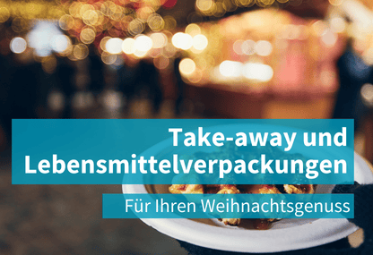 Take-away und Lebensmittelverpackungen Weihanchtsmarkt